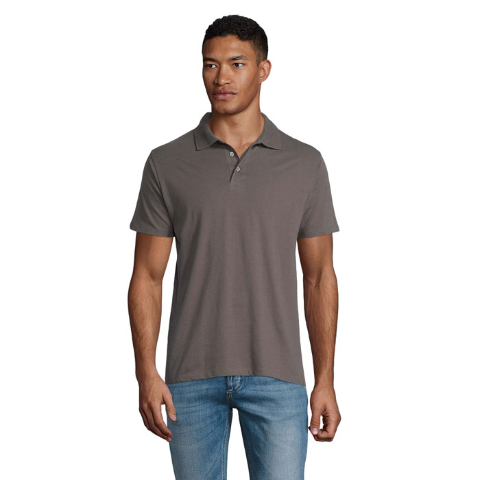 PRESCOTT MEN POLO SHIRT 170 P183253O ciemny szary