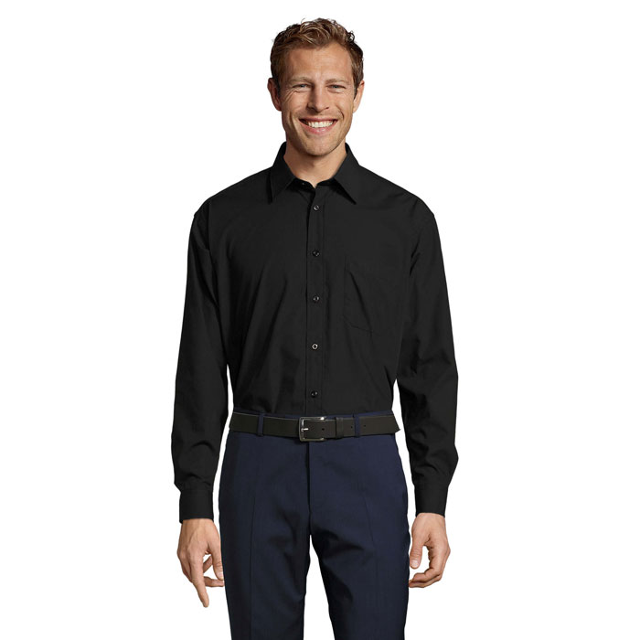 BALTIMORE POPLIN MEN SHIRT P183348O czarny