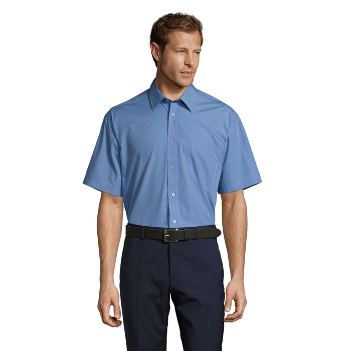 BRISTOL POPLIN MEN SHIRT P183362O średni niebieski