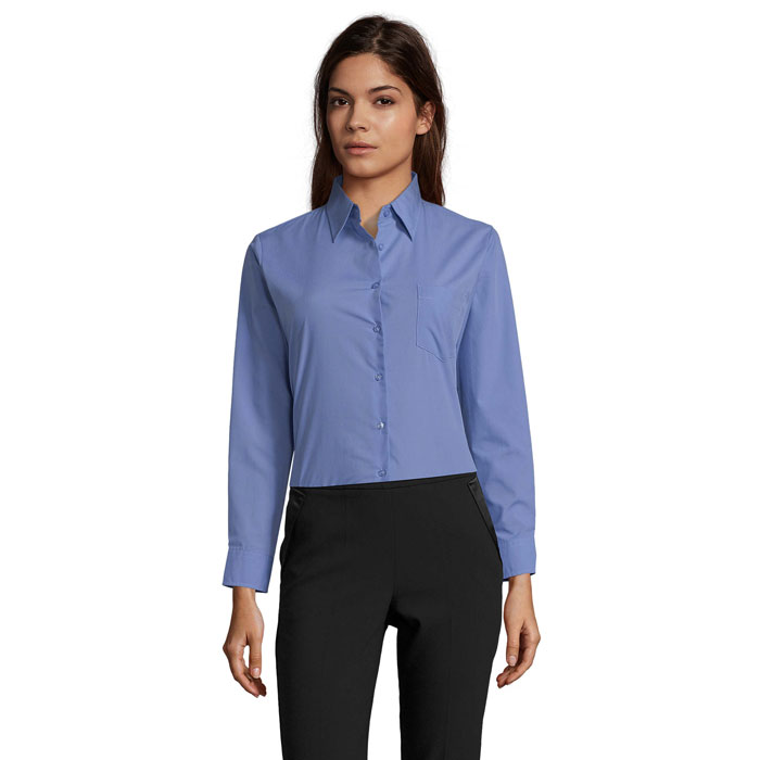 EXECUTIVE POPLIN SHIRT P183376O średni niebieski