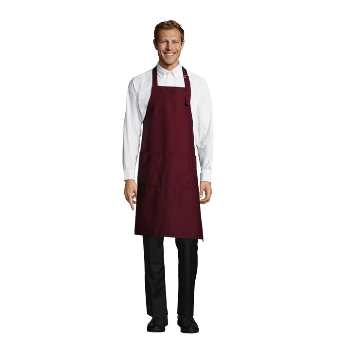 GALA APRON WITH POCKETS P183848O burgundy