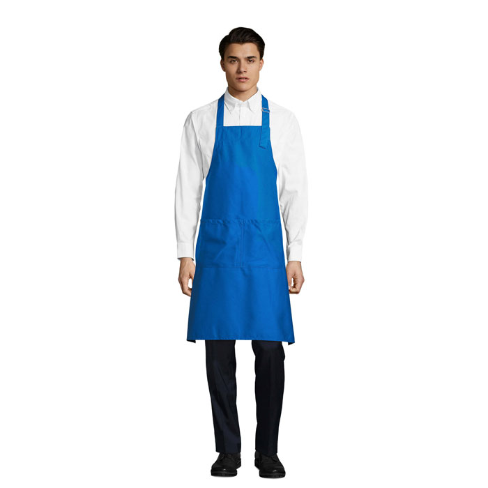 GALA APRON WITH POCKETS P183848O niebieski