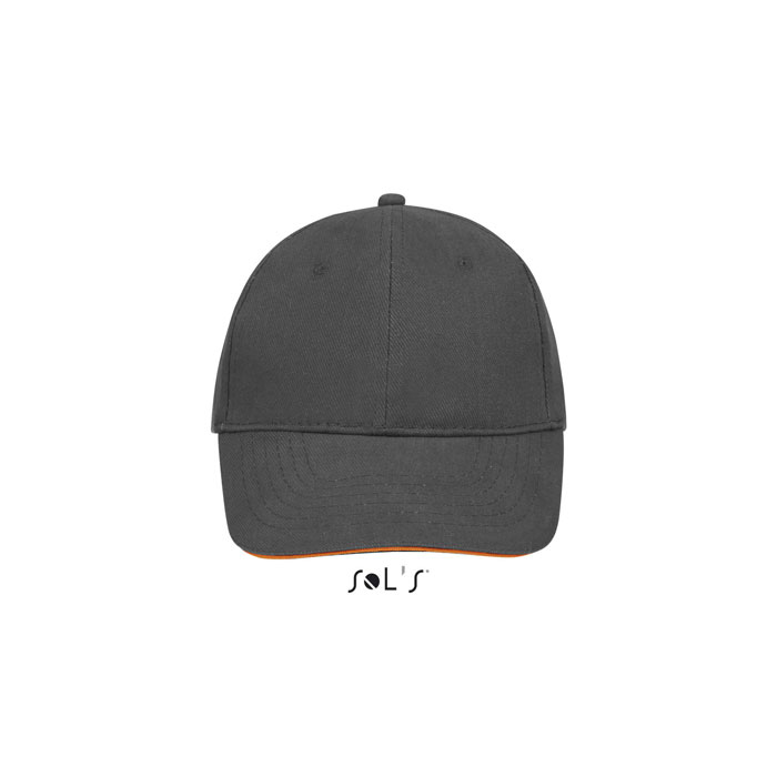 BUFFALO SIX PANEL CAP P183875O dark grey / orange BUFFALO SIX PANEL CAP P183875O dark grey / orange