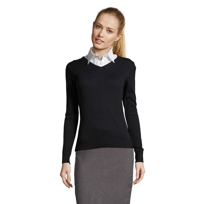GALAXY WOMEN V-NECK SWEATER P184009O granatowy